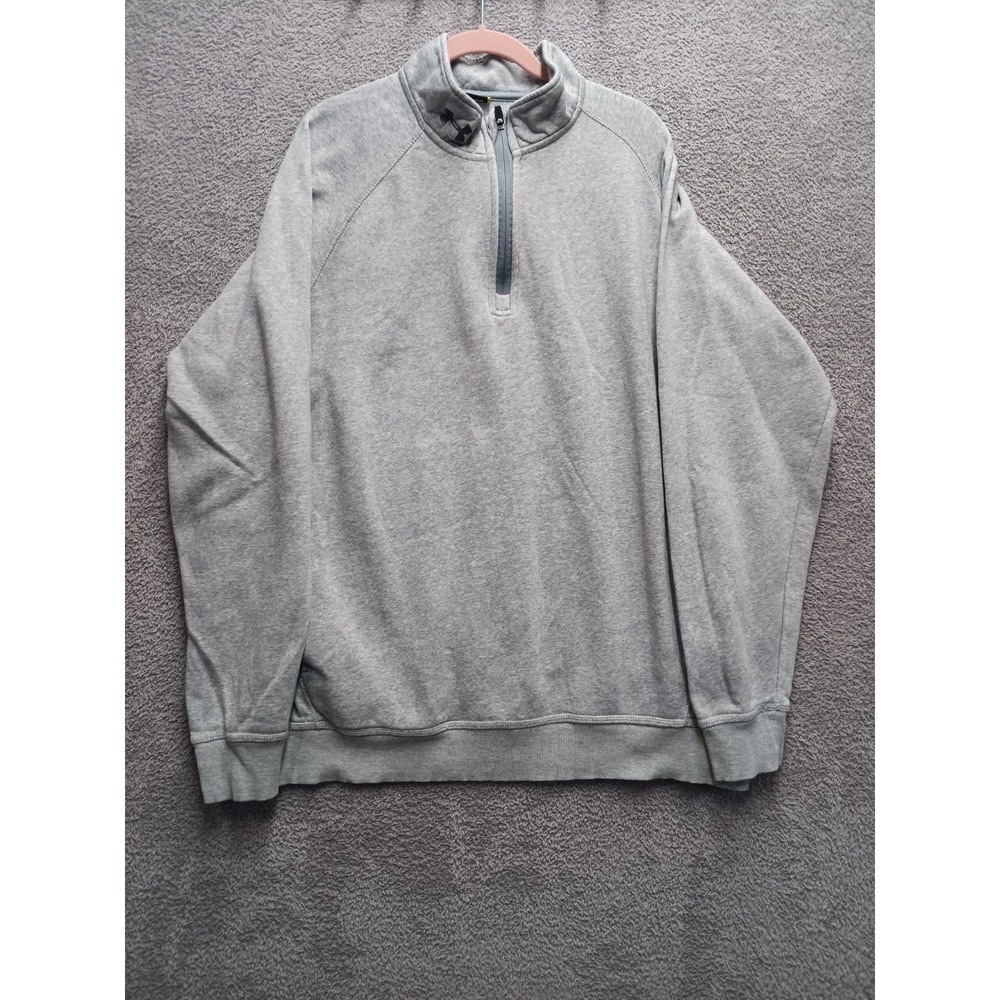 Under Armour Quarter Zip Pullover Men's 2XL Gray Loose Fit Mock Neck
